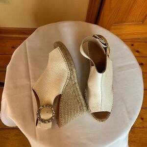 MAYPOL Made in Spain Leather Rhinestone Buckle Sandals Size 7.5